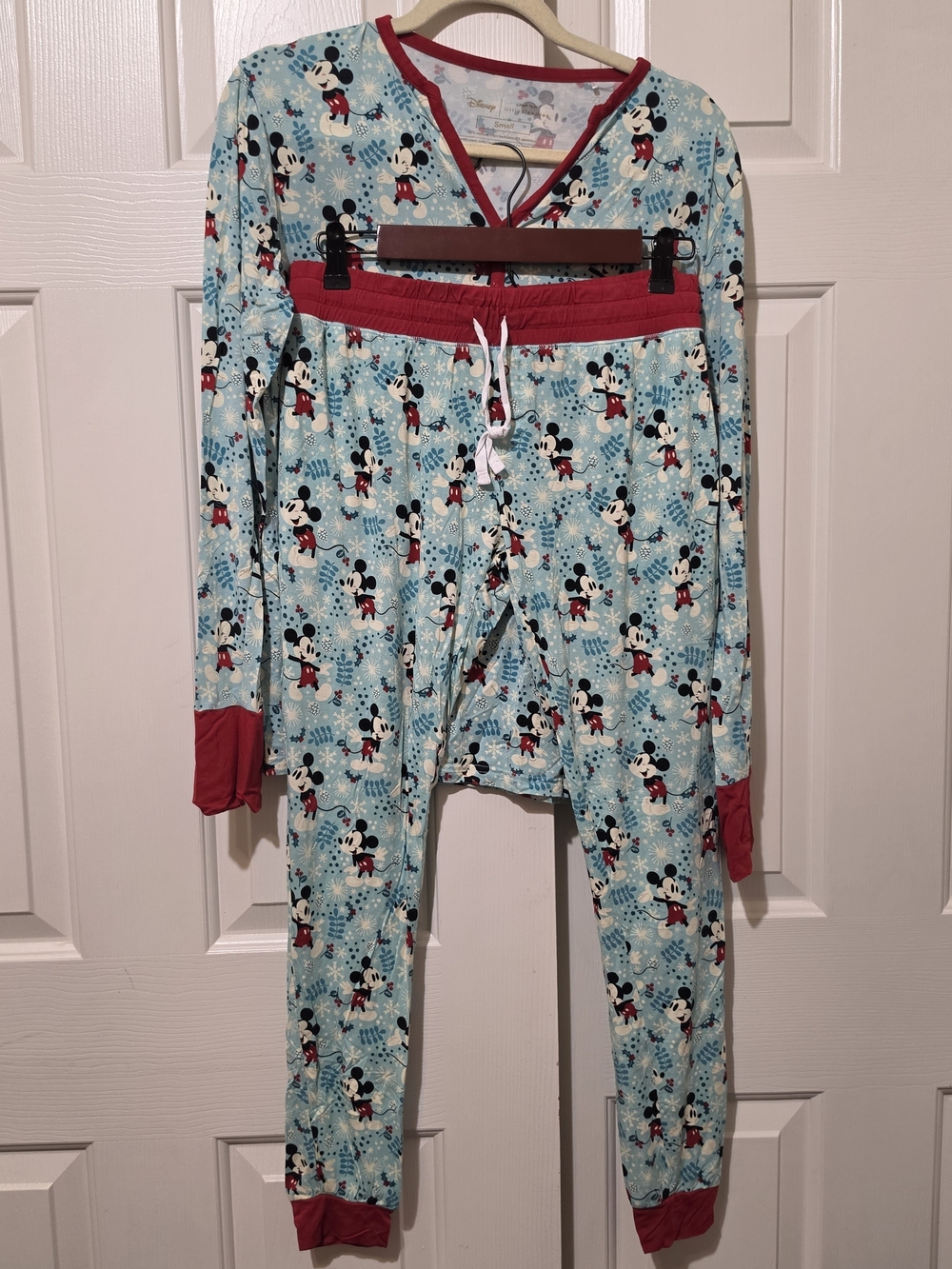 Little Sleepies Disney Pajama Set Womens Small Bamboo Breathable Mickey Mouse